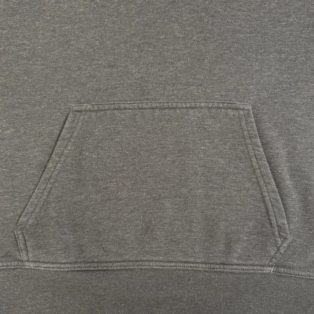 The North Face Hoodie Mens Medium Gray Red Logo Pullover Sweatshirt Excellent